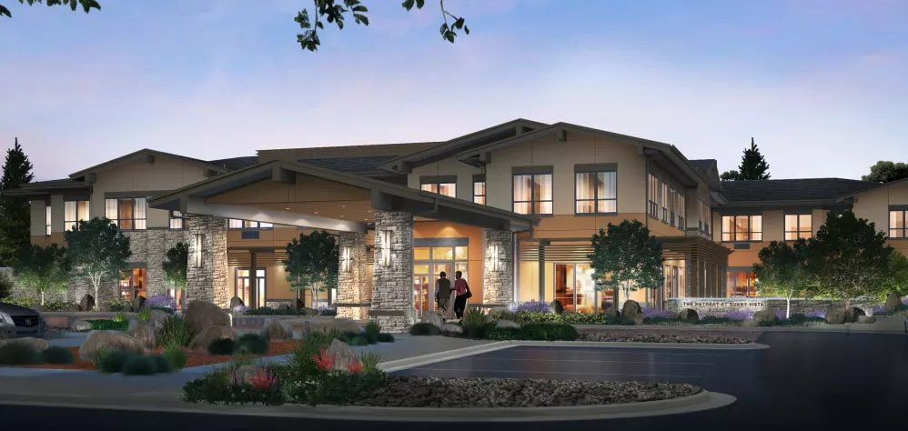 Sunny Vista Colorado Springs Senior Living entrance to the building