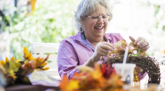 Senior women crafting